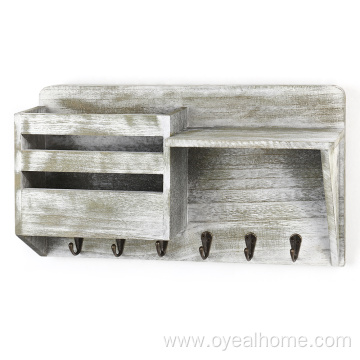 Mail Holder with Key Hooks for Wall Mounted